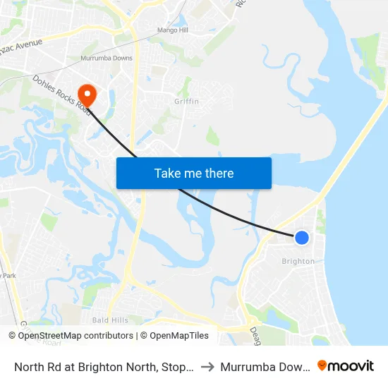 North Rd at Brighton North, Stop 62 to Murrumba Downs map