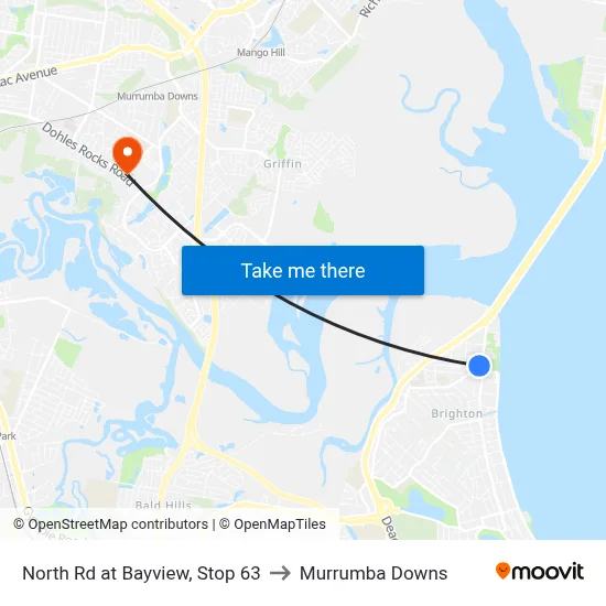 North Rd at Bayview, Stop 63 to Murrumba Downs map