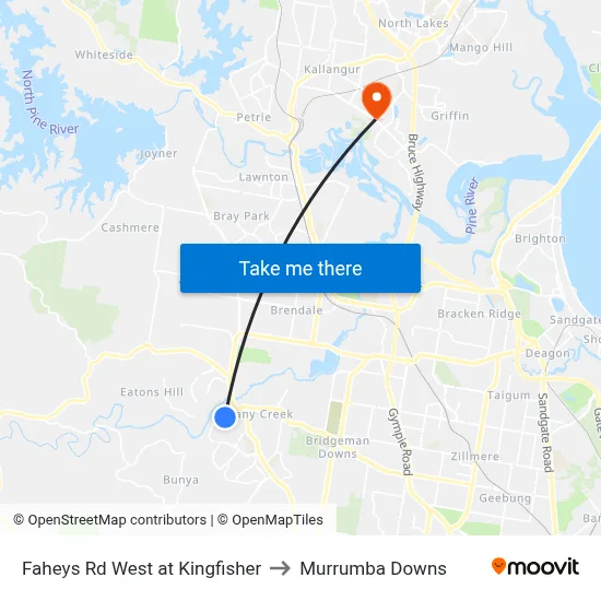 Faheys Rd West at Kingfisher to Murrumba Downs map