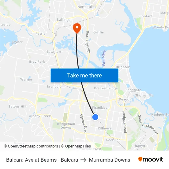 Balcara Ave at Beams - Balcara to Murrumba Downs map