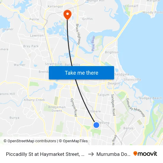Piccadilly St at Haymarket Street, Stop 48 to Murrumba Downs map