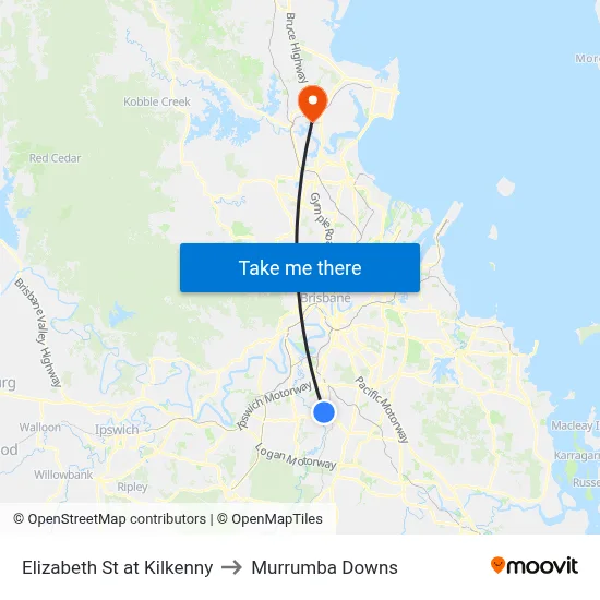 Elizabeth St at Kilkenny to Murrumba Downs map