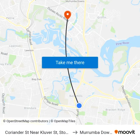 Coriander St Near Kluver St, Stop 60 to Murrumba Downs map