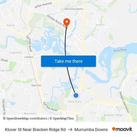 Kluver St Near Bracken Ridge Rd to Murrumba Downs map