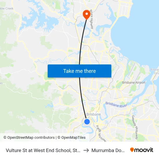 Vulture St at West End School, Stop 9 to Murrumba Downs map