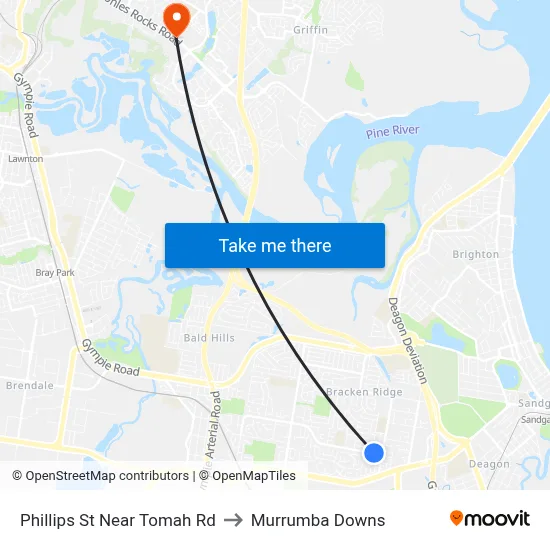 Phillips St Near Tomah Rd to Murrumba Downs map