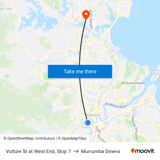 Vulture St at West End, Stop 7 to Murrumba Downs map
