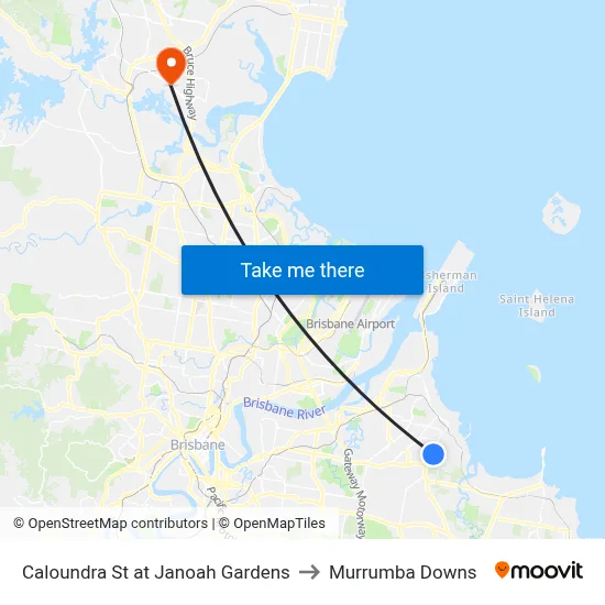 Caloundra St at Janoah Gardens to Murrumba Downs map