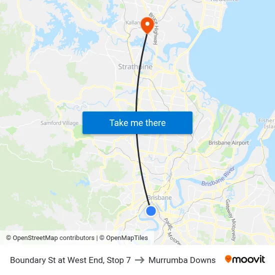 Boundary St at West End, Stop 7 to Murrumba Downs map