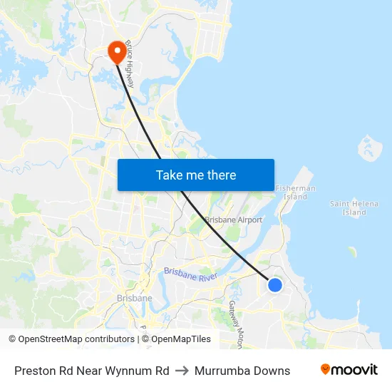 Preston Rd Near Wynnum Rd to Murrumba Downs map