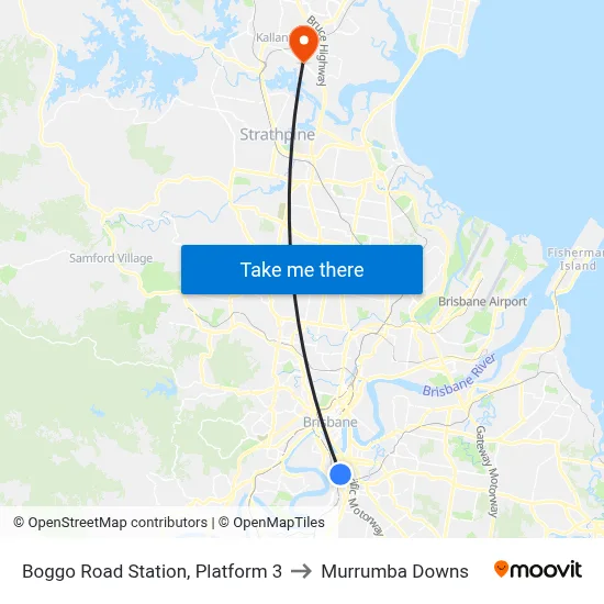 Boggo Road Station, Platform 3 to Murrumba Downs map