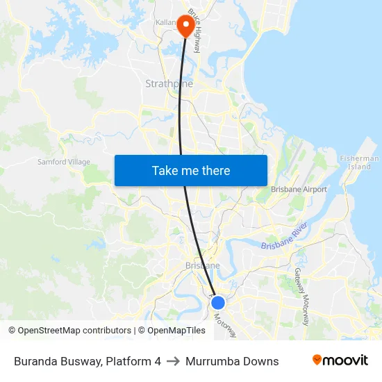 Buranda Busway, Platform 4 to Murrumba Downs map