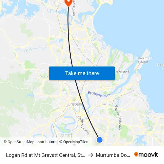 Logan Rd at Mt Gravatt Central, Stop 37 to Murrumba Downs map