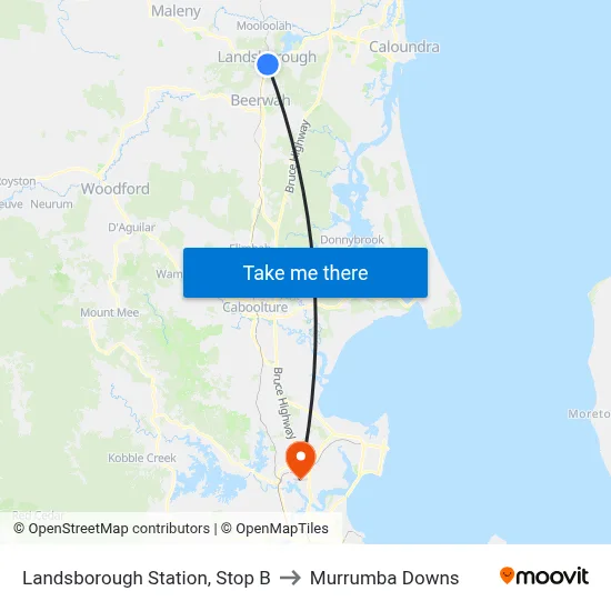 Landsborough Station, Stop B to Murrumba Downs map