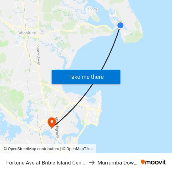 Fortune Ave at Bribie Island Central to Murrumba Downs map