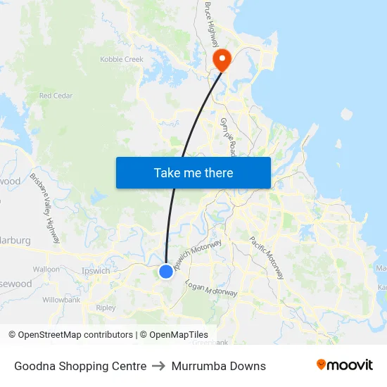 Goodna Shopping Centre to Murrumba Downs map