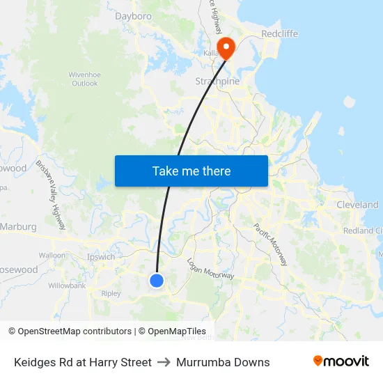 Keidges Rd at Harry Street to Murrumba Downs map