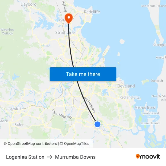 Loganlea Station to Murrumba Downs map