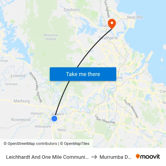 Leichhardt And One Mile Community Centre to Murrumba Downs map