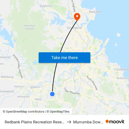 Redbank Plains Recreation Reserve to Murrumba Downs map
