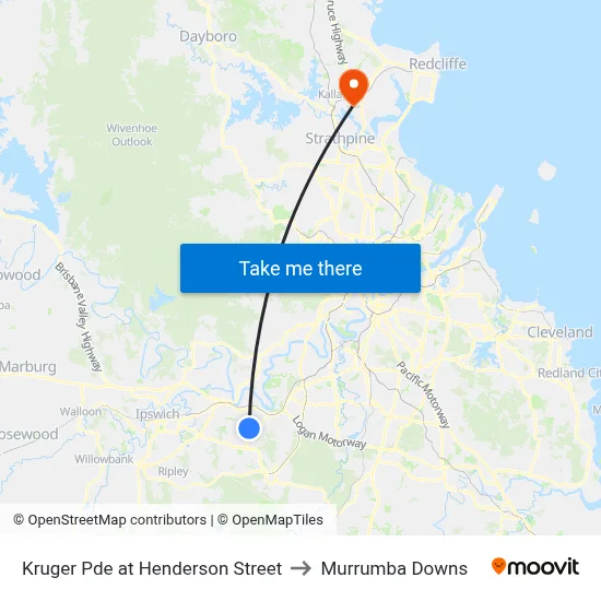 Kruger Pde at Henderson Street to Murrumba Downs map