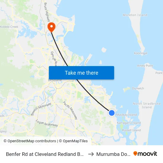 Benfer Rd at Cleveland Redland Bay Road to Murrumba Downs map