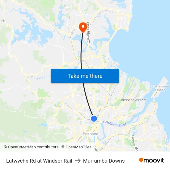 Lutwyche Rd at Windsor Rail to Murrumba Downs map