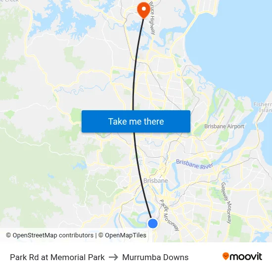 Park Rd at Memorial Park to Murrumba Downs map