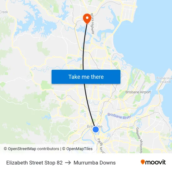 Elizabeth Street Stop 82 to Murrumba Downs map