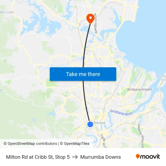 Milton Rd at Cribb St, Stop 5 to Murrumba Downs map