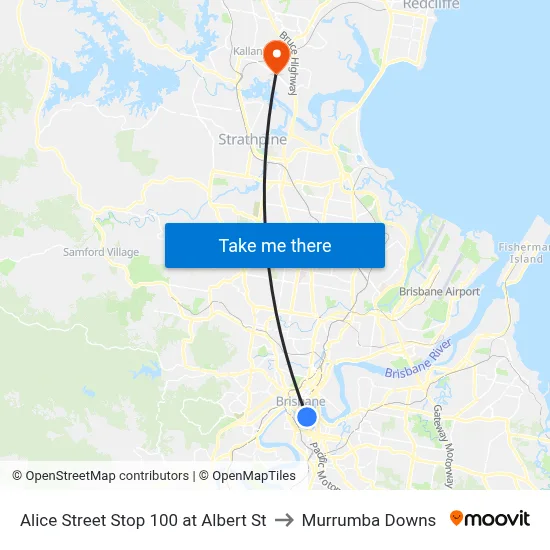Alice Street Stop 100 at Albert St to Murrumba Downs map