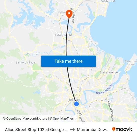 Alice Street Stop 102 at George St to Murrumba Downs map