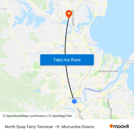 North Quay Ferry Terminal to Murrumba Downs map