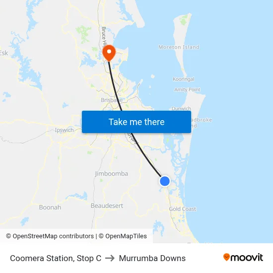 Coomera Station, Stop C to Murrumba Downs map