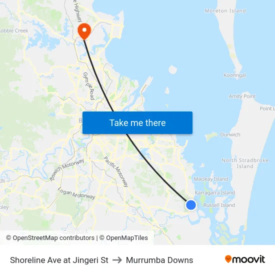 Shoreline Ave at Jingeri St to Murrumba Downs map