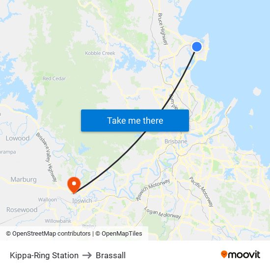 Kippa-Ring Station to Brassall map