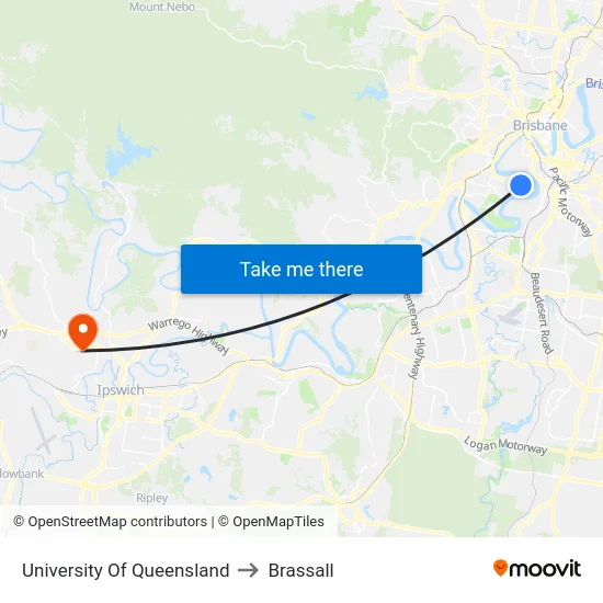 University Of Queensland to Brassall map