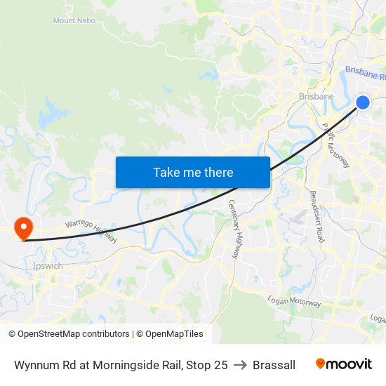 Wynnum Rd at Morningside Rail, Stop 25 to Brassall map