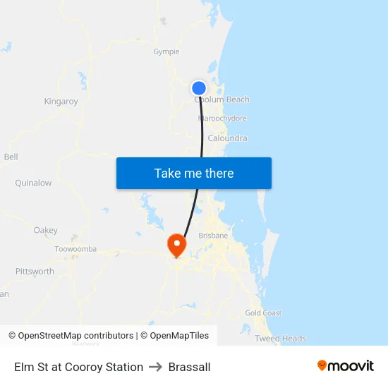 Elm St at Cooroy Station to Brassall map