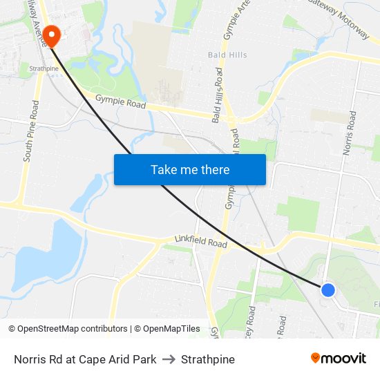 Norris Rd at Cape Arid Park to Strathpine map