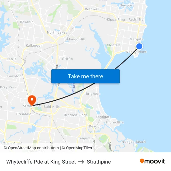 Whytecliffe Pde at King Street to Strathpine map