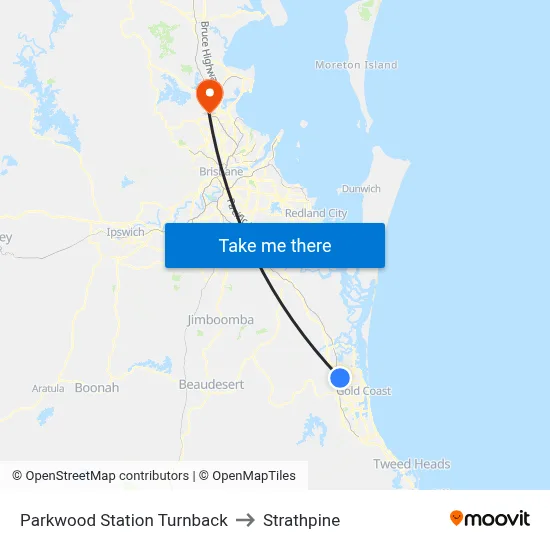 Parkwood Station Turnback to Strathpine map