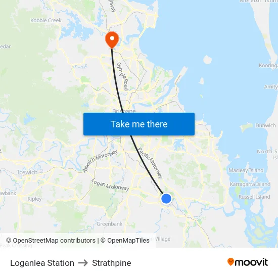 Loganlea Station to Strathpine map