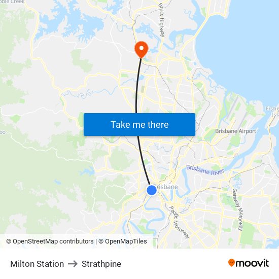 Milton Station to Strathpine map