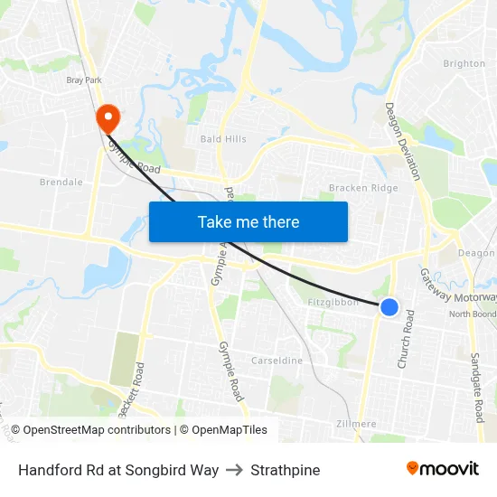 Handford Rd at Songbird Way to Strathpine map