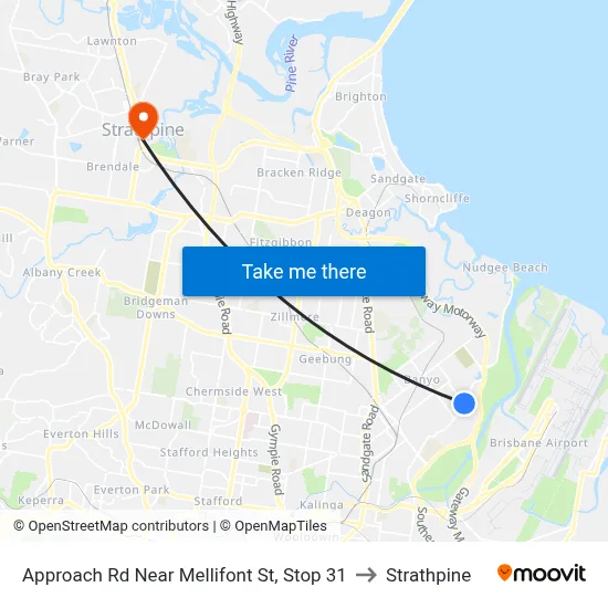 Approach Rd Near Mellifont St, Stop 31 to Strathpine map