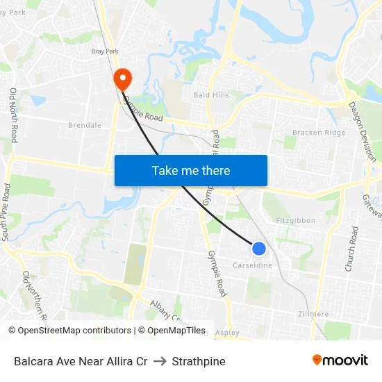 Balcara Ave Near Allira Cr to Strathpine map