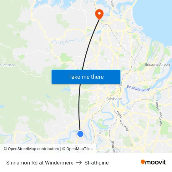 Sinnamon Rd at Windermere to Strathpine map