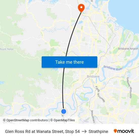 Glen Ross Rd at Wanata Street, Stop 54 to Strathpine map