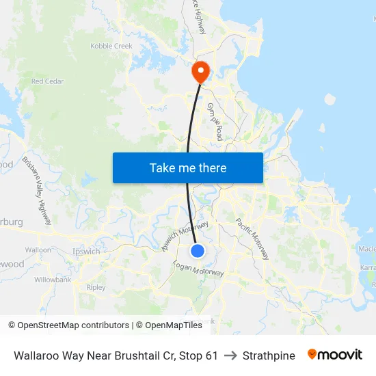 Wallaroo Way Near Brushtail Cr, Stop 61 to Strathpine map